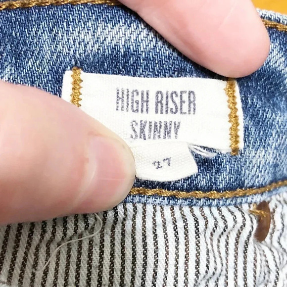 Madewell High Riser Distressed Skinny Jeans Women's Waist Size 27 - Picture 6 of 7